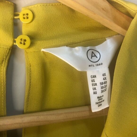 𝅺Addition  Elle Drape Neck Yellow Sleeveless Blouse Size 4x NWT Brand New - Picture 9 of 11